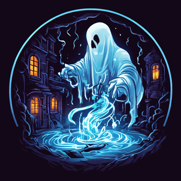 가상의 지도 앱 아이콘 속 유령 상점이 사람을 가상의 함정으로 끌어들여 투자한 시간과 노력을 포기하기 어렵게 만드는 심리적 현상을 시각적으로 표현한 이미지입니다.