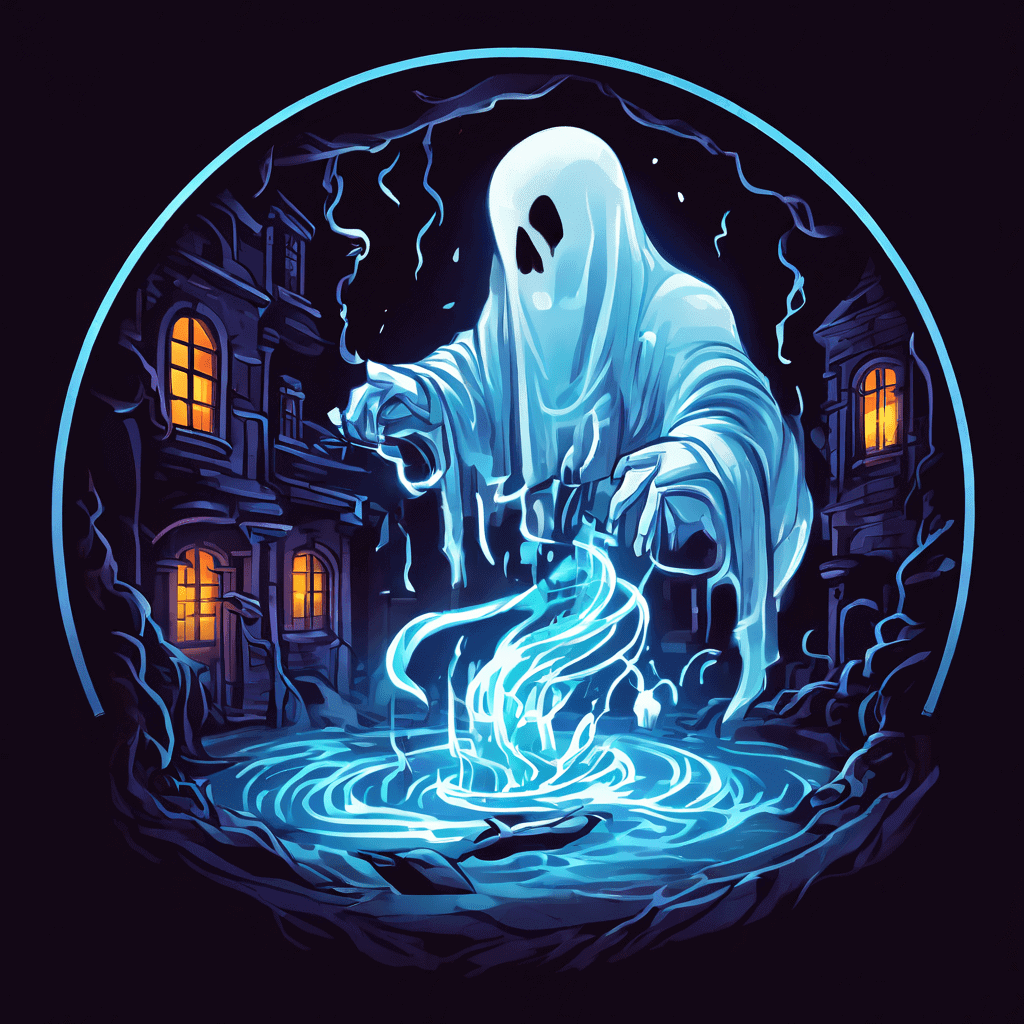 가상의 지도 앱 아이콘 속 유령 상점이 사람을 가상의 함정으로 끌어들여 투자한 시간과 노력을 포기하기 어렵게 만드는 심리적 현상을 시각적으로 표현한 이미지입니다.