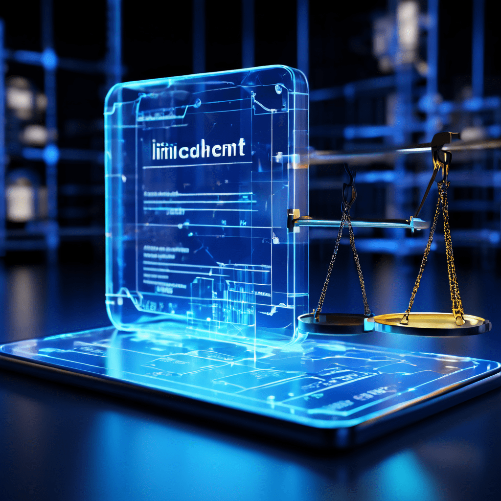 사이버 보안에서 사고 대응 프로토콜의 중요성을 상징적으로 보여주는 3D 저울이 한쪽에는 빛나는 디지털 자물쇠를, 다른 쪽에는 투명한 사고 대응 절차서를 올려놓고 균형을 이루고 있습니다.