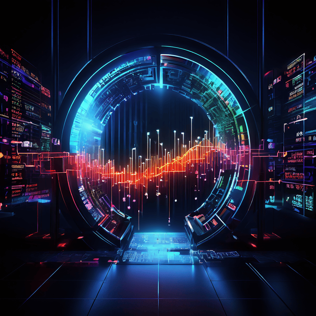 금융 시장 데이터 스트림 속에서 락업 기간이 종료되며 자본이 유동화되는 개념을 빛나는 금고가 열리는 모습으로 상징적으로 표현한 이미지입니다.