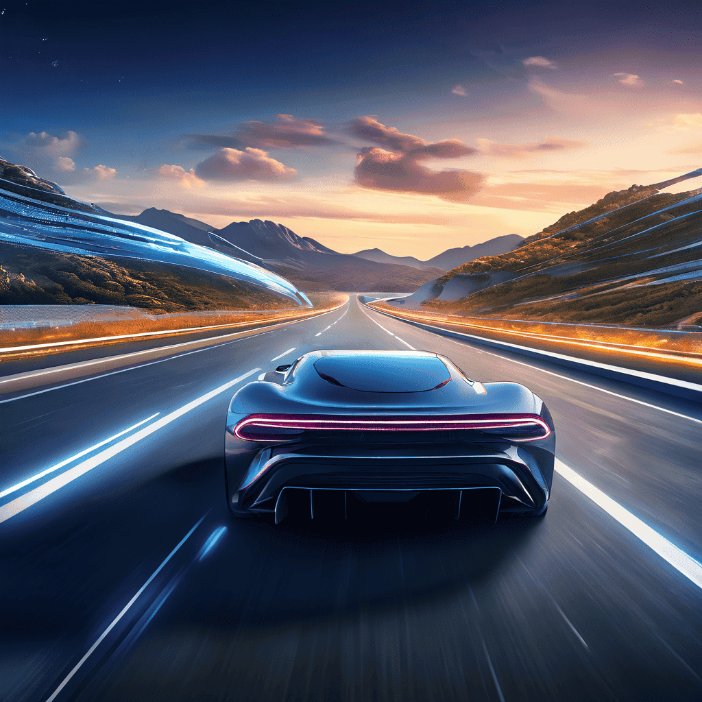 광고된 인터넷 속도와 실제 체감 속도의 차이를 비유적으로 표현한 이미지로, 매끄러운 디지털 고속도로를 질주하는 광고 차량과 울퉁불퉁한 도로를 더디게 가는 실제 차량의 대비를 보여줍니다.